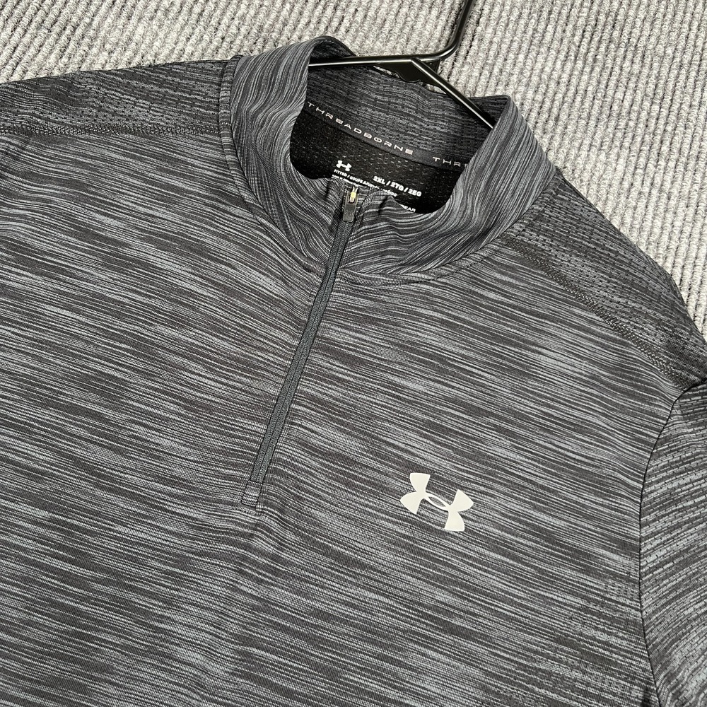 Under Armour Pullover Shirt Mens 2XL XXL Black Longβ Sleeve Fitted Heat Gear 1/4